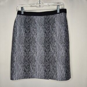 Ann Taylor Petite Skirt Black White Textured Career Party Cocktail